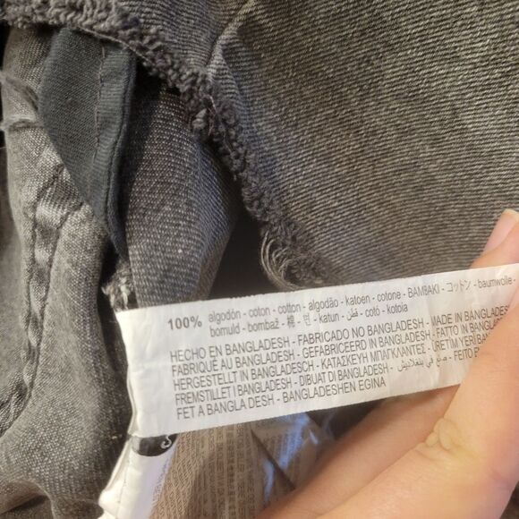 ZARA Black Washed Mini Denim Jean Skirt Small - Picture 6 of 7